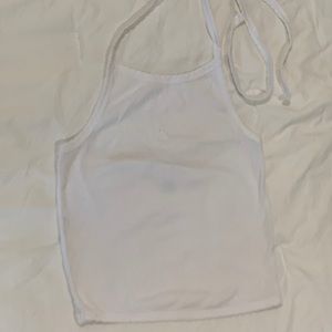 White halter neck top